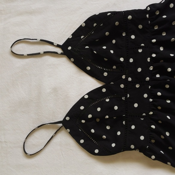 NEW Japna black & white polkadot romper size small - Picture 8 of 12